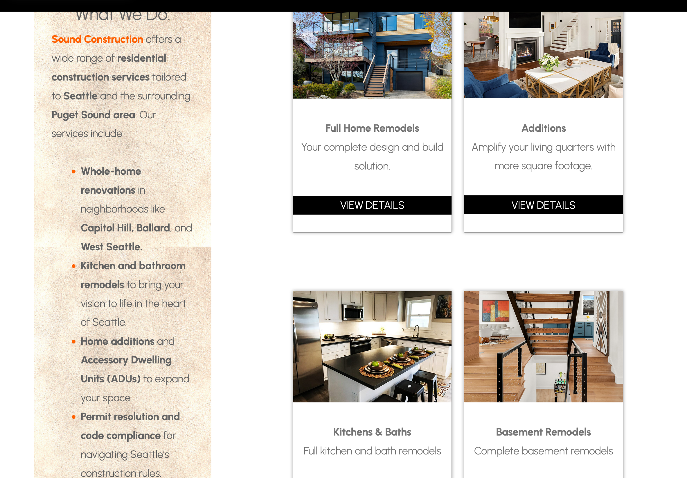 sound construction webpage snippet