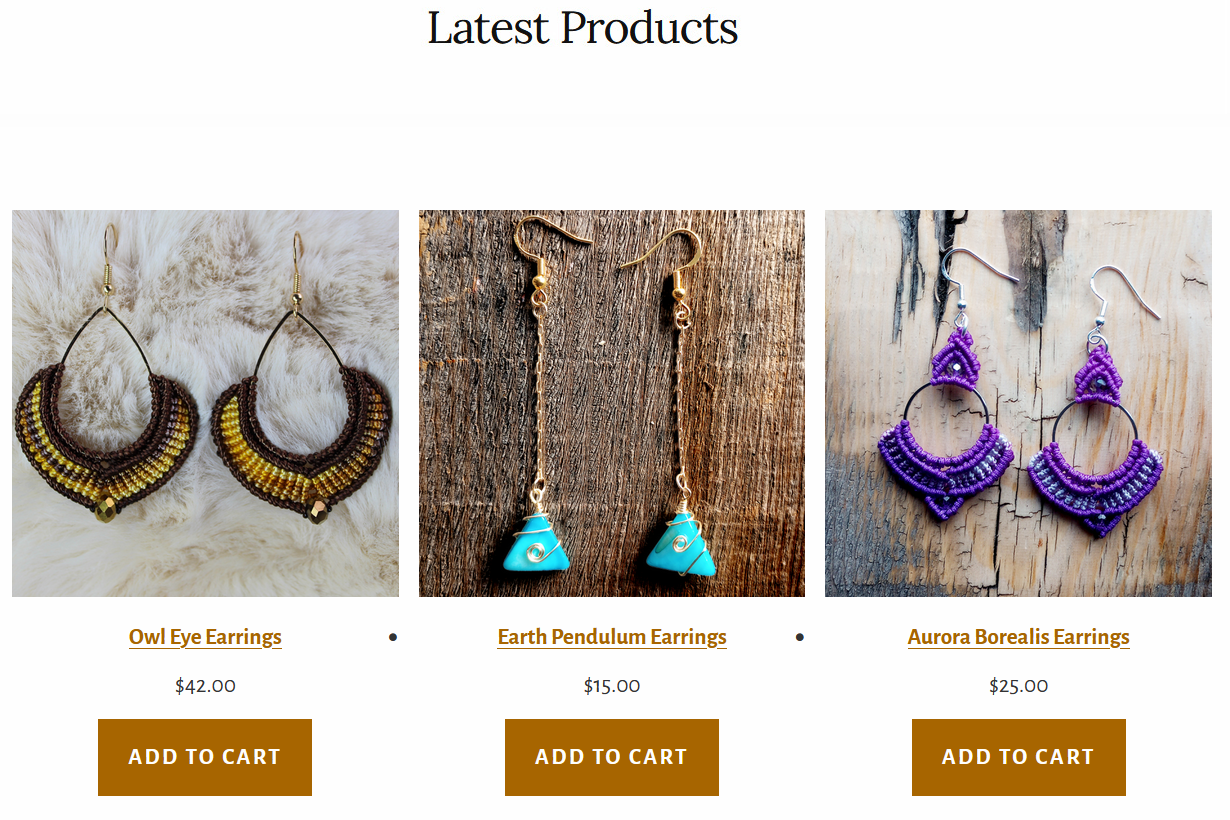 matronas store webpage snippet